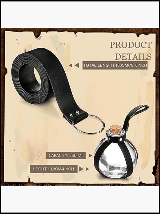 Halloween Renaissance Belt Pouch Costume Set with Potion Bottle and Skirt Hikes